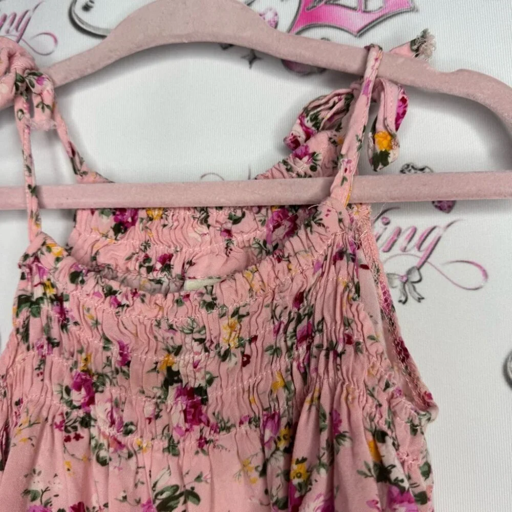 BOBL kid dress ruffle tutu bottom floral flowers pink yellow ribbonn tie straps